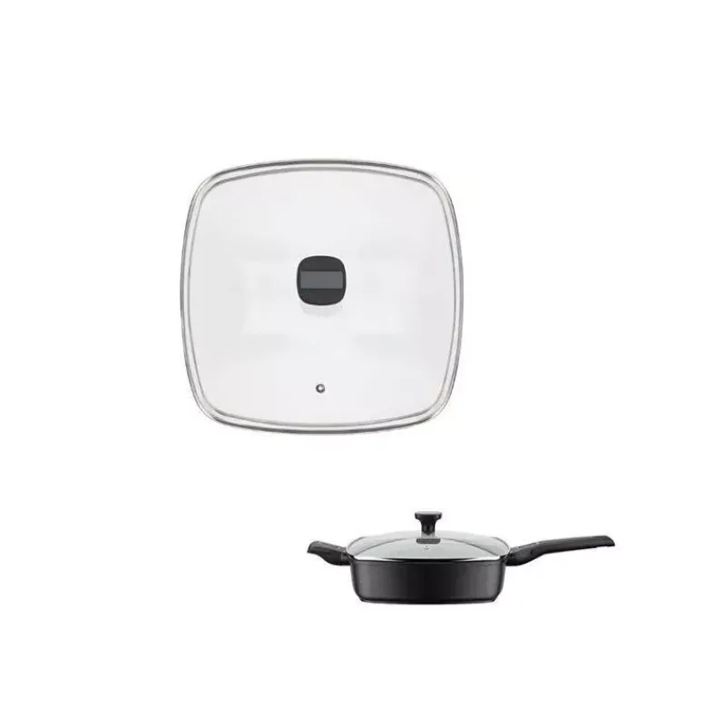 Couvercles En Verre-GSW EASY CLICK Couvercle carré en verre cerclé inox D28
