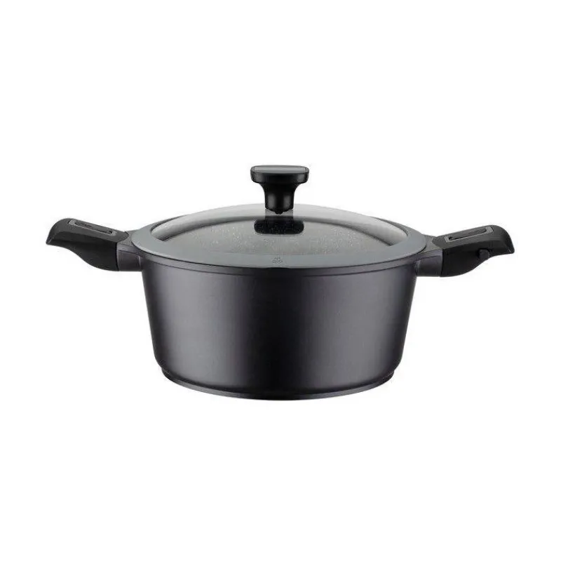 Faitouts Avec Revêtement | Faitouts Amovibles Inox-GSW EASY CLICK Faitout Fonte Aluminium Aspect Pierre Poignées amovibles Induction D20