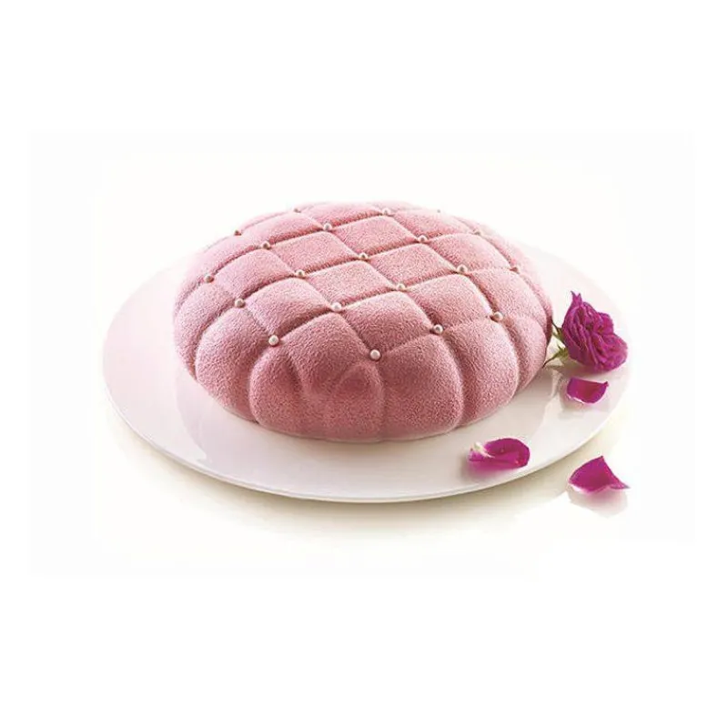 Moules Silikomart | Moules À Gâteaux Silicone-SilikoMart ELEGANZA Moule rond matelassé en silicone 3Design D22 cm