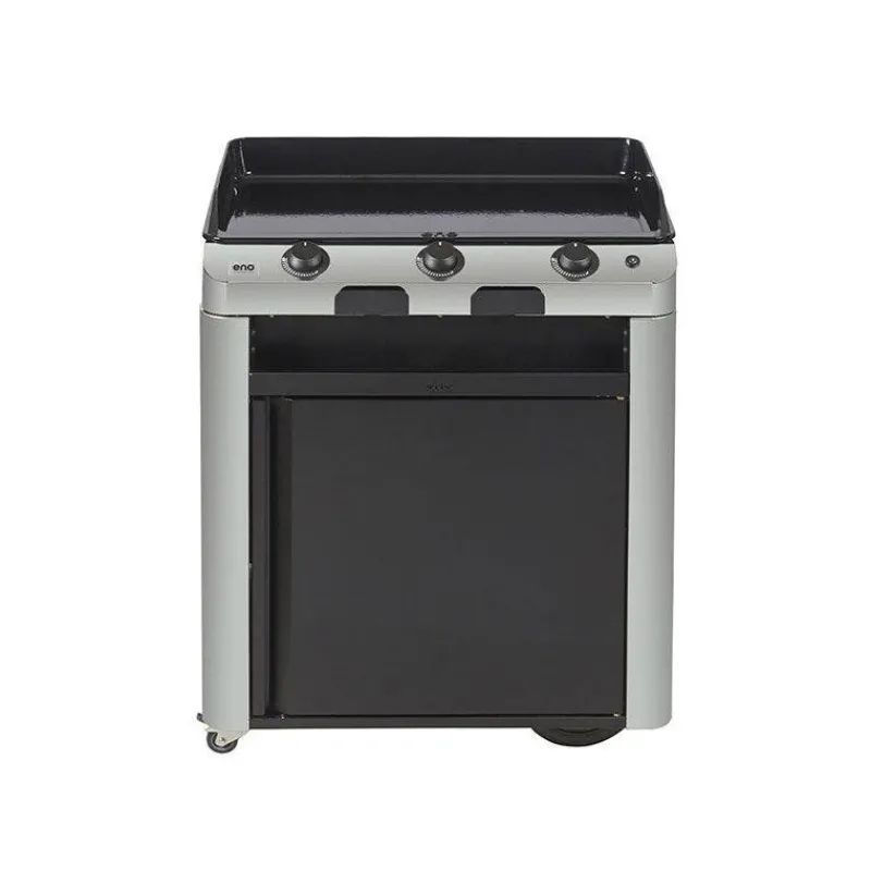 Plancha Eno | Plancha À Gaz-ENO Ensemble Plancha Gaz Fonte et Chariot Combo Fusion 75 Inox