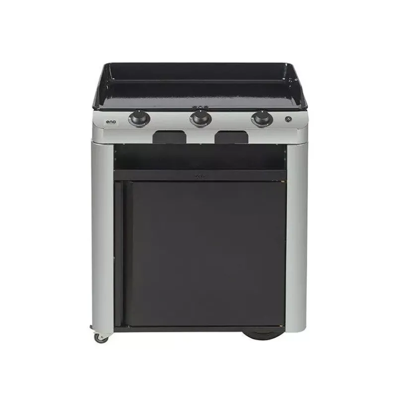 Plancha Eno | Plancha À Gaz-ENO Ensemble Plancha Gaz Fonte et Chariot Combo Fusion 75 Inox