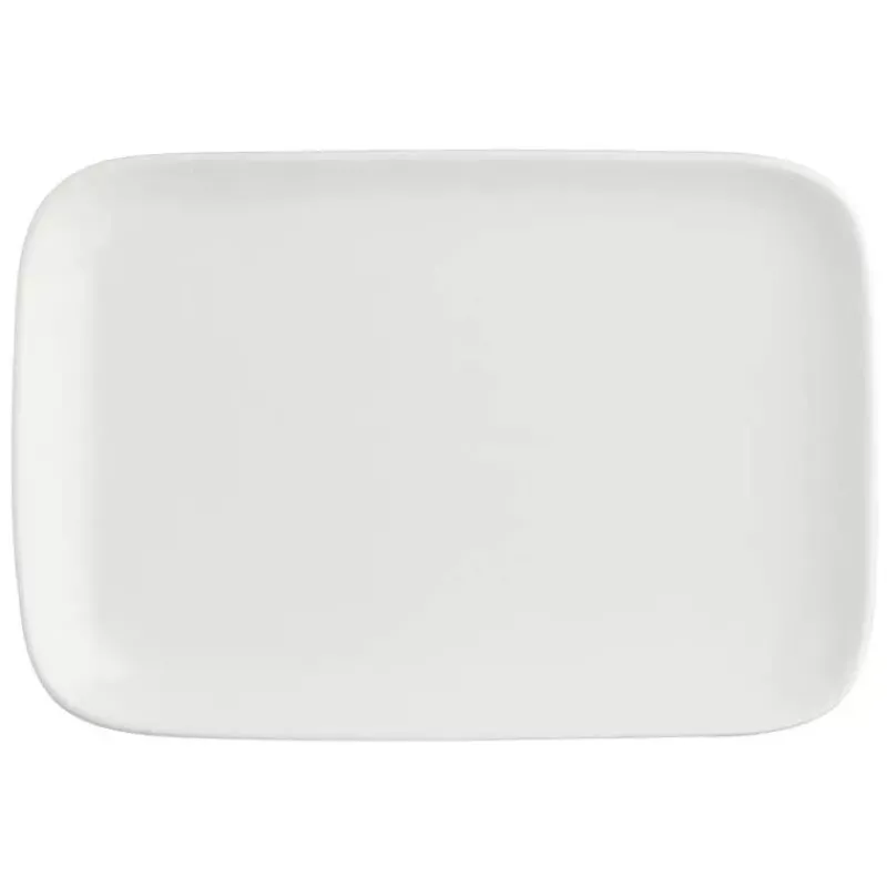 Assiettes Plates | Assiettes De Présentation-PORCELLANA BIANCA ESSENZIALE New Age Assiette plate rectangulaire en porcelaine 30x22 cm