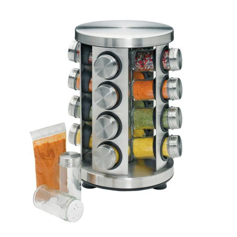 Rangements À Épices-KUCHENPROFI Etagère Caroussel 16 épices en Inox