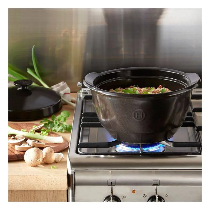 Faitouts Avec Revêtement | Faitouts-Emile HENRY Faitout One Pot  D22 4L  Céramique Flame Fusain SC