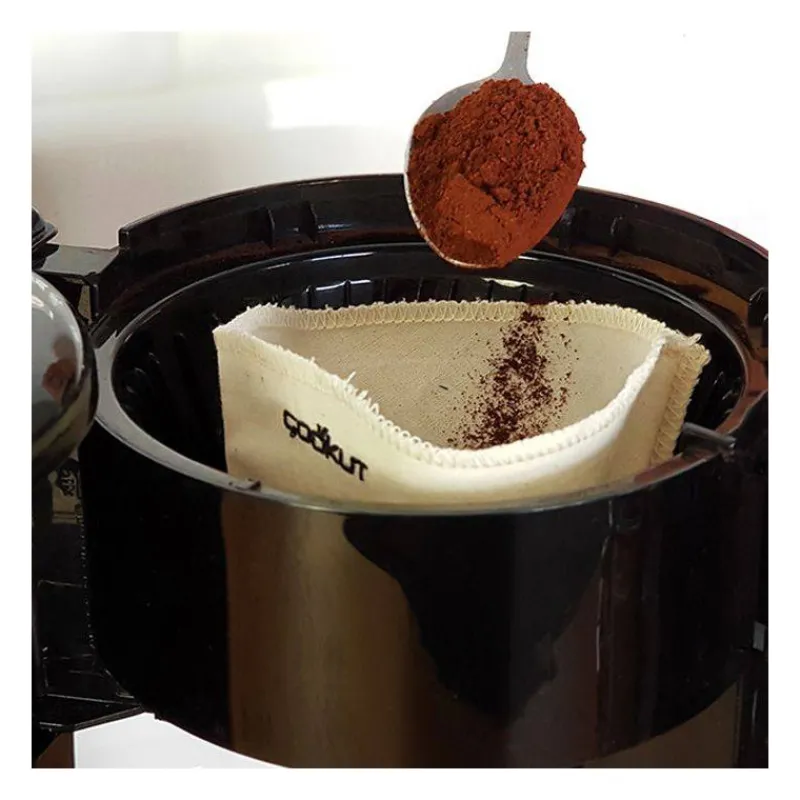 Pièces Détachées Cafetières Italiennes-COOKUT Filtre à café permanent en coton naturel Taille N°4 SC