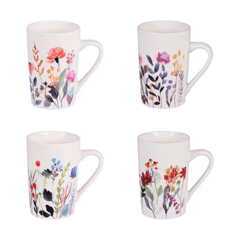 Mugs-TABLE PASSION FLOR Coffret Mug en porcelaine 35 cl - Les 4