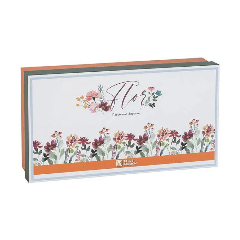 Tasses-TABLE PASSION FLOR Coffret Tasse Thé Café en porcelaine 23 cl - Les 6