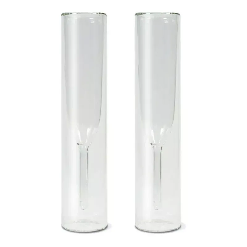 Flûtes À Champagne Et Coupes-WD Lifestyle Flûte à champagne Double paroi verre Tube 15 cl - Les 2