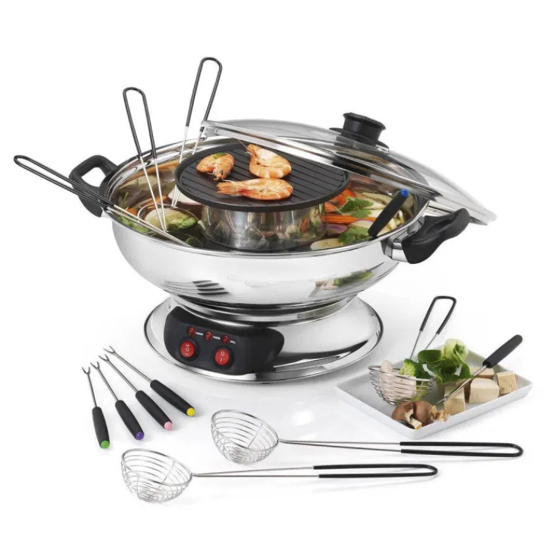 Fondues | Fondues-KitchenChef Fondue asiatique électrique inox 6 personnes