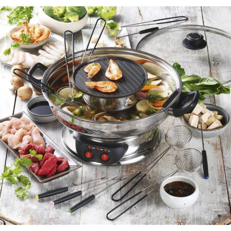 Fondues | Fondues-KitchenChef Fondue asiatique électrique inox 6 personnes