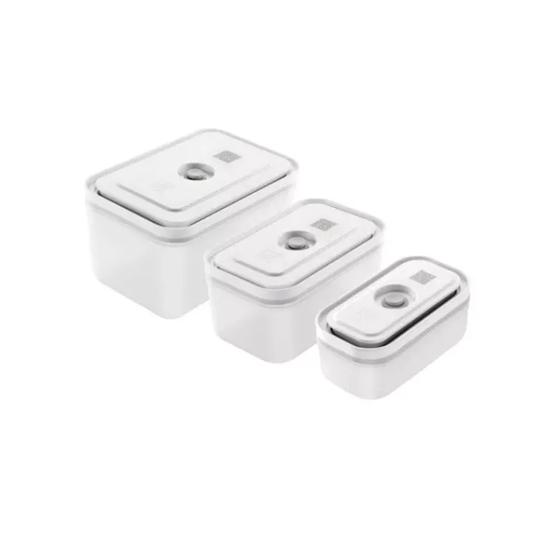 Boites De Rangement-ZWILLING FRESH & SAVE Set de 3 Boîtes Plastique sous-Vide Tailles 0,4 L 1,1L 2,3 L