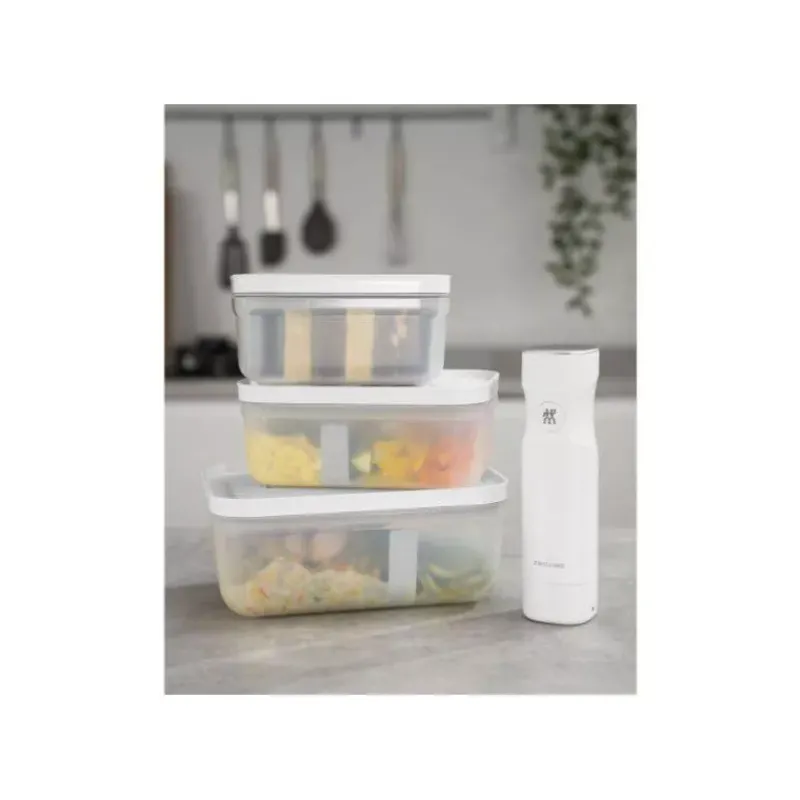 Boites De Rangement-ZWILLING FRESH & SAVE Set de 3 Boîtes Plastique sous-Vide Tailles 0,4 L 1,1L 2,3 L