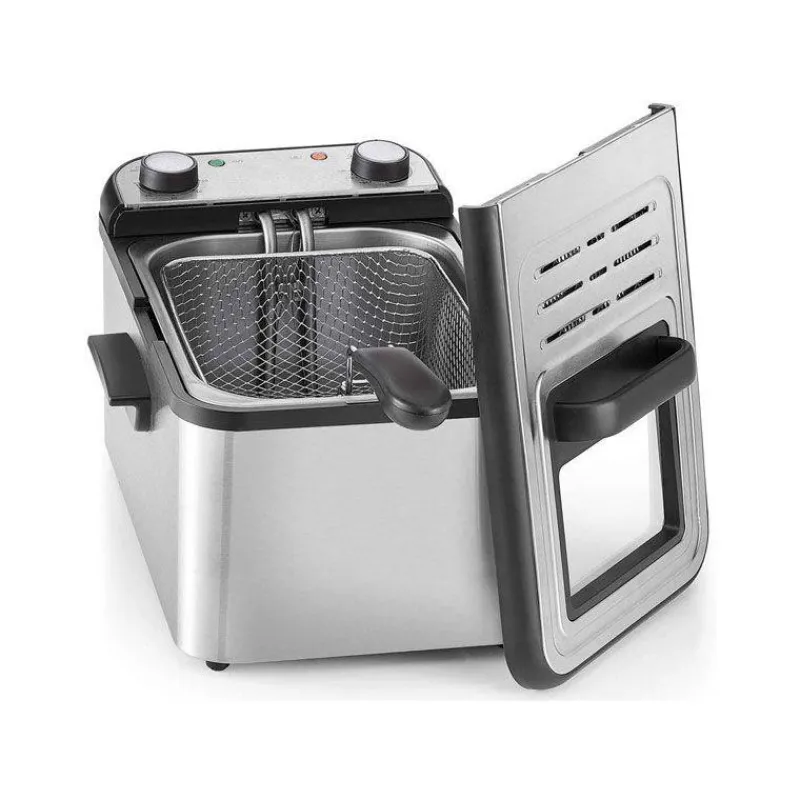 Friteuses Électriques | Friteuses Électriques-KitchenChef Friteuse Professionnelle électrique Inox 1 Cuve 4 L 1.3 kg de frites