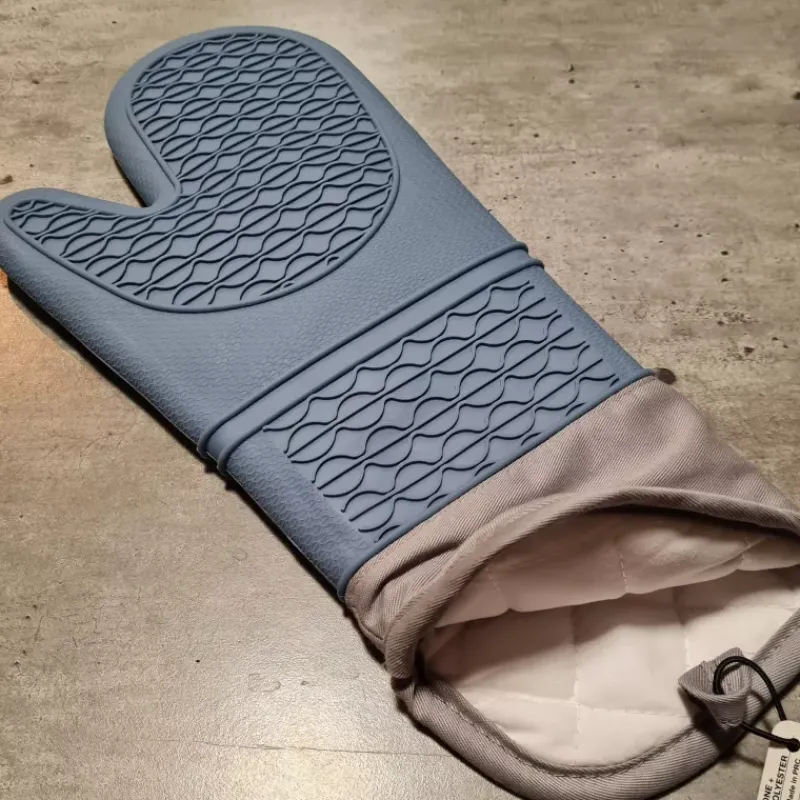Gants Et Maniques-OXO Gant à four en coton et Silicone  DOTZ  Bleu et Gris