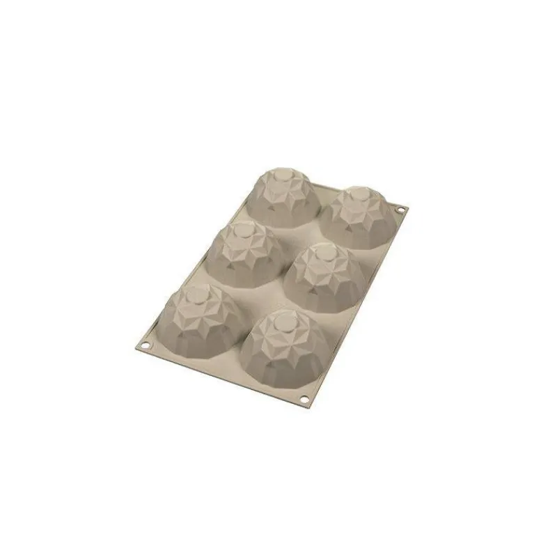 Moules Silikomart | Moules À Gâteaux Silicone-SilikoMart GEMMA Mini Moule rond à facettes en silicone 3Design D6.8 cm