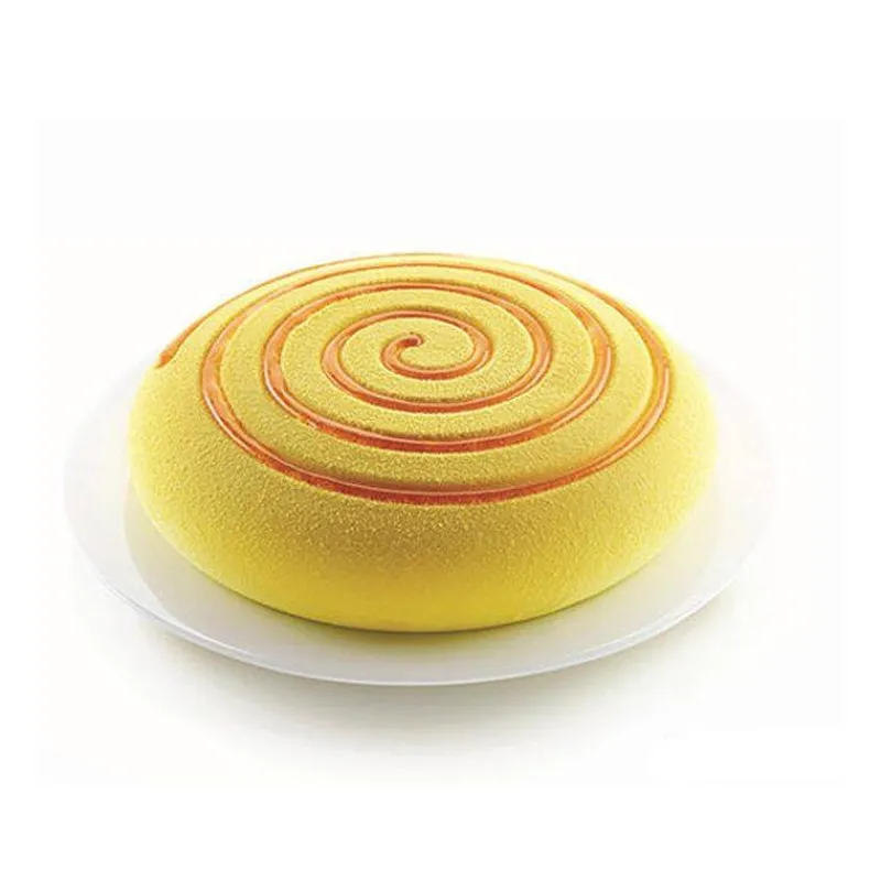 Moules Silikomart | Moules À Gâteaux Silicone-SilikoMart GIROTONDO Moule rond spirales en silicone 3Design D22 cm