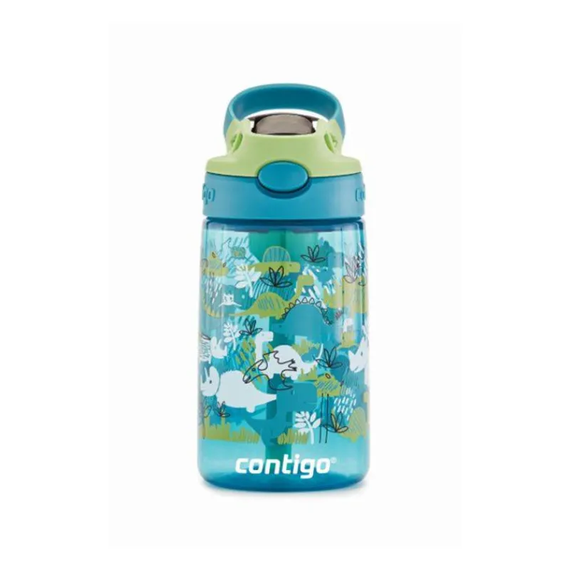 Gourdes | Verres Et Tasses Pour Enfants-Contigo GIZMO Flip Gourde enfant avec paille BLEU Dinosaure 420 ml
