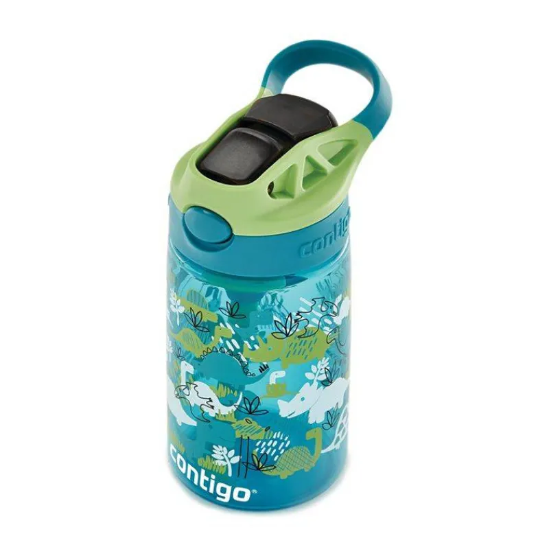 Gourdes | Verres Et Tasses Pour Enfants-Contigo GIZMO Flip Gourde enfant avec paille BLEU Dinosaure 420 ml