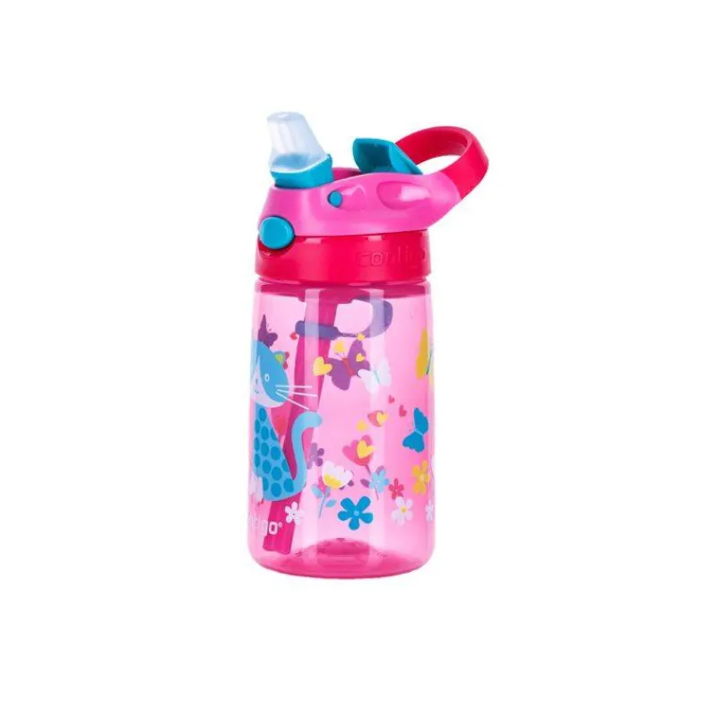 Gourdes | Verres Et Tasses Pour Enfants-Contigo GIZMO Flip Gourde enfant avec paille ROSE Cherry Cat 420 ml