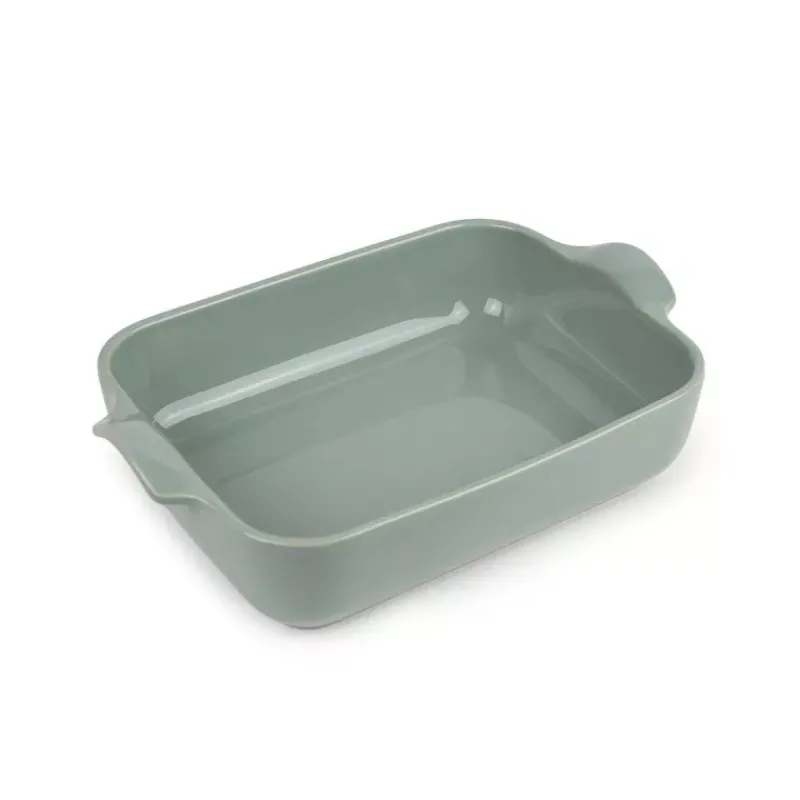 Plats À Rôtir Et Gratins-Esprit de Cuisine GOURMANDE Plat à Four en Céramique rectangle 25x17 BRETAGNE CERAMIQUE INDUSTRIE  Vert amande