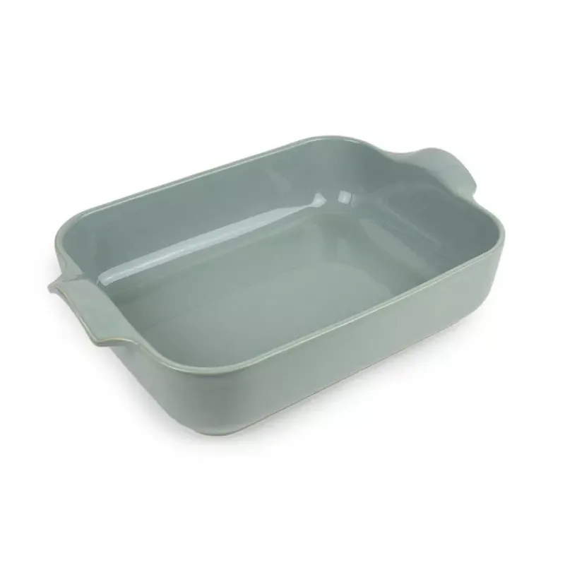 Plats À Rôtir Et Gratins-Esprit de Cuisine GOURMANDE Plat à Four en Céramique rectangle 32x21 BRETAGNE CERAMIQUE INDUSTRIE  Vert amande
