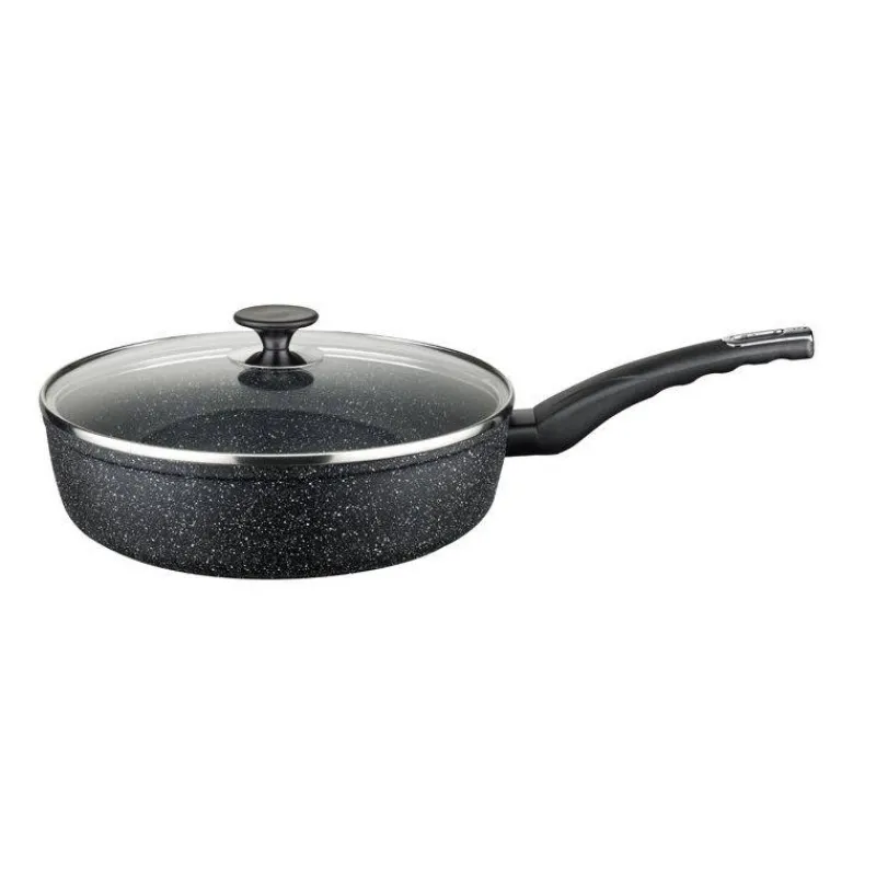 Sauteuses Revêtements Aspect Pierre | Sauteuses Revêtements Anti-adhérents-GRANIT EVOLUTION Sauteuse Induction Fonte Aluminium Revêtue aspect pierre D28