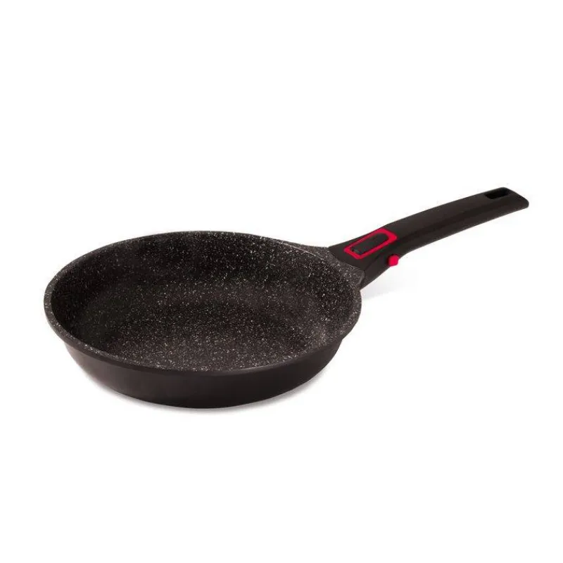 Poêles Amovibles | Poêles Amovibles Revêtues-BAUMALU Granit PRO Poêle Fonte Aluminium Aspect Pierre Manche amovible Induction D32