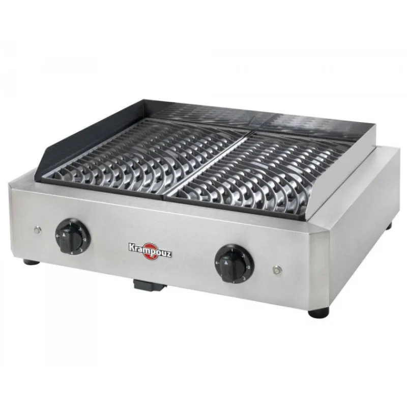 Plancha Électrique | Krampouz Plancha-KRAMPOUZ Gril Barbecue électrique Mythic XL 3400 W plaque fonte émaillée  