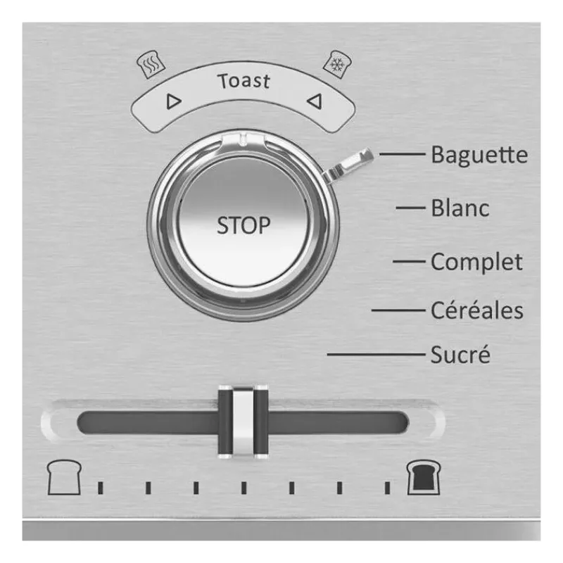 Grille-pains Et Toasters-Riviera&Bar Grille pain électique Expert Toaster Inox 2 fentes Extra-Longues Inox