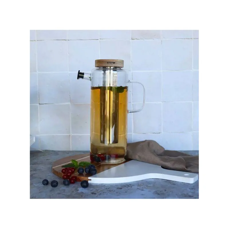 Théières, Cafetières Et Accessoires | Théière En Verre-OGO GUSTAVE Théière Carafe en verre borosilicate bouchon bois 1.5 L