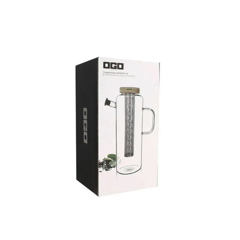 Théières, Cafetières Et Accessoires | Théière En Verre-OGO GUSTAVE Théière Carafe en verre borosilicate bouchon bois 1.5 L