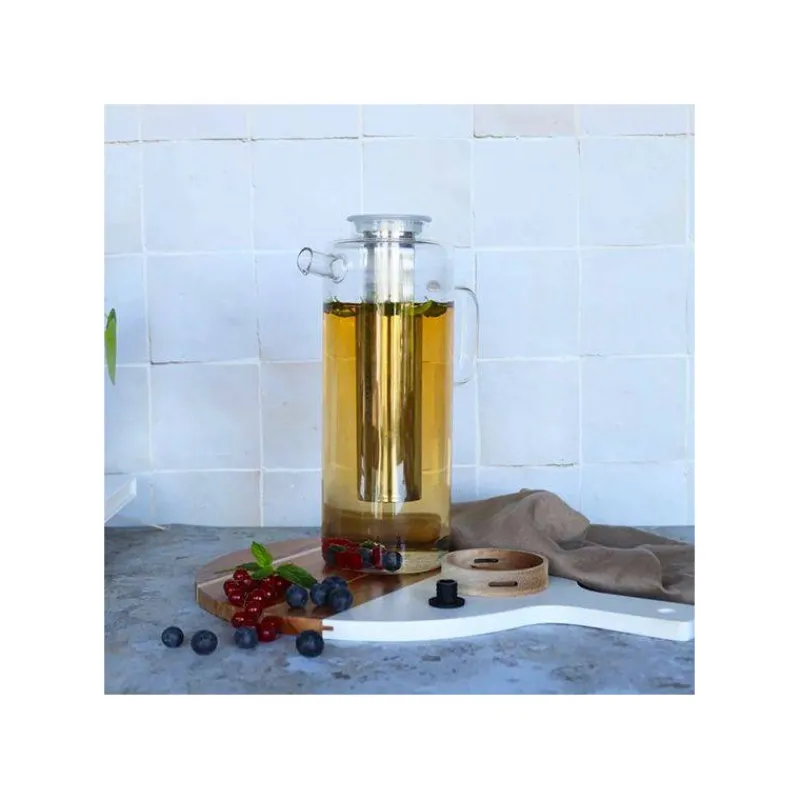 Théières, Cafetières Et Accessoires | Théière En Verre-OGO GUSTAVE Théière Carafe en verre borosilicate bouchon bois 1.5 L