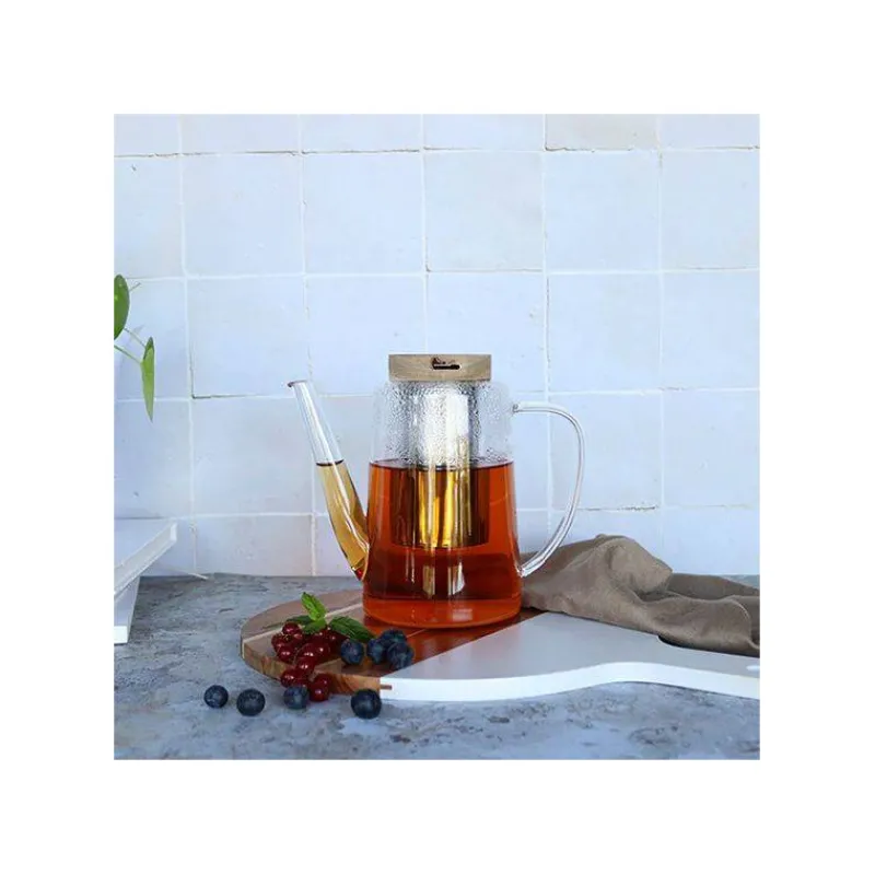 Théières, Cafetières Et Accessoires | Théière En Verre-OGO GUSTAVE Théière en verre borosilicate bouchon bois 1.2 L