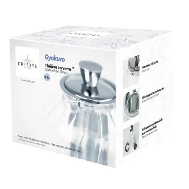 Théières, Cafetières Et Accessoires-CRISTEL GYOKURO Théière en verre borosilicate avec infuseur inox   1.2 l