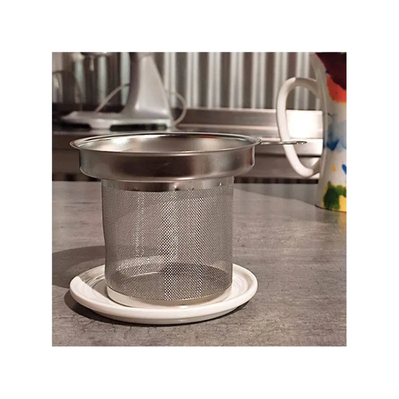 Théières, Cafetières Et Accessoires-KONITZ Infuseur à Thé / Tisanière en inox filtre permanent avec soucoupe
