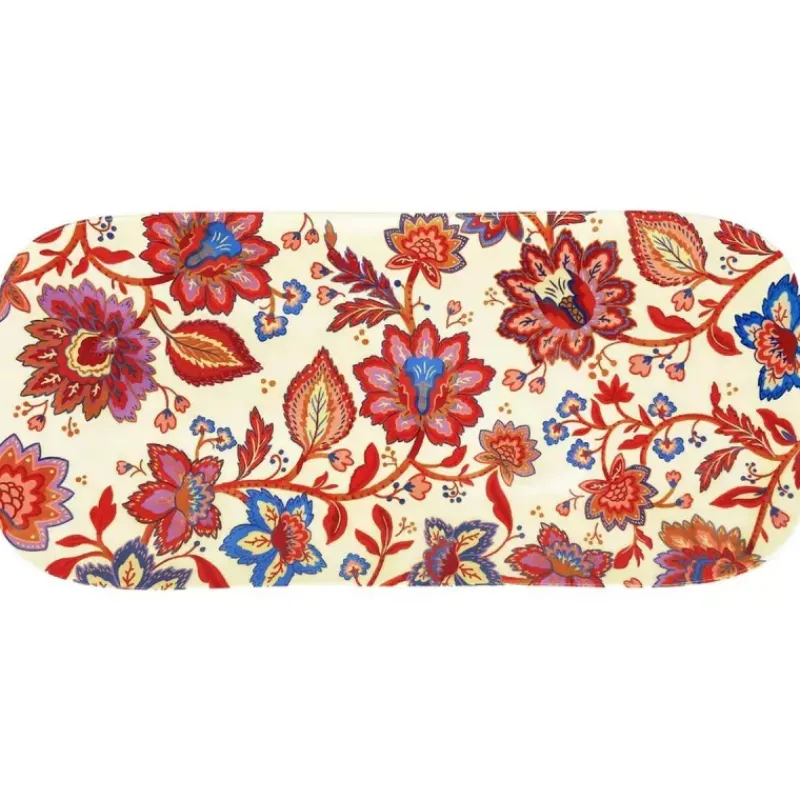 Vaisselle Incassable-Les Jardins de la Comtesse JAIPUR plat long en mélamine 37.5x17 cm