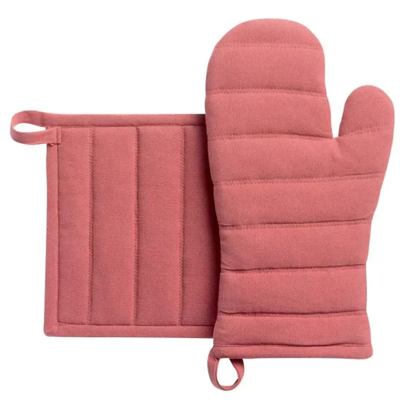 Maniques Et Gants | Accessoires Pour Plats À Four-WINKLER JONA Gant + Manique Coton recyclé Bois de rose