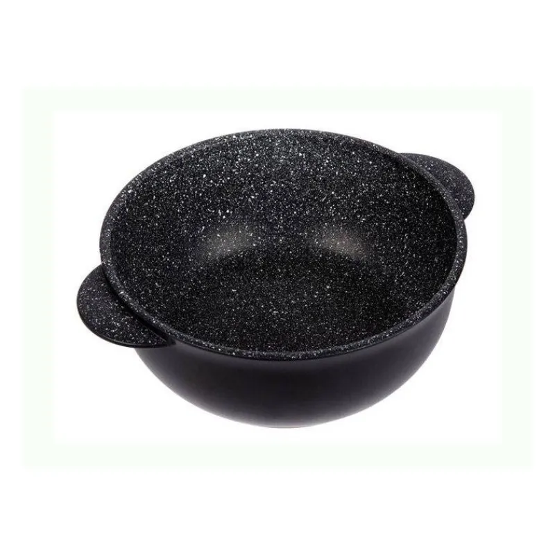Faitouts Avec Revêtement | Faitouts-PENTOLPRESS JULIENNE GRANIT Faitout en Fonte Aluminium aspect pierre D28 avec couvercle verre INDUCTION