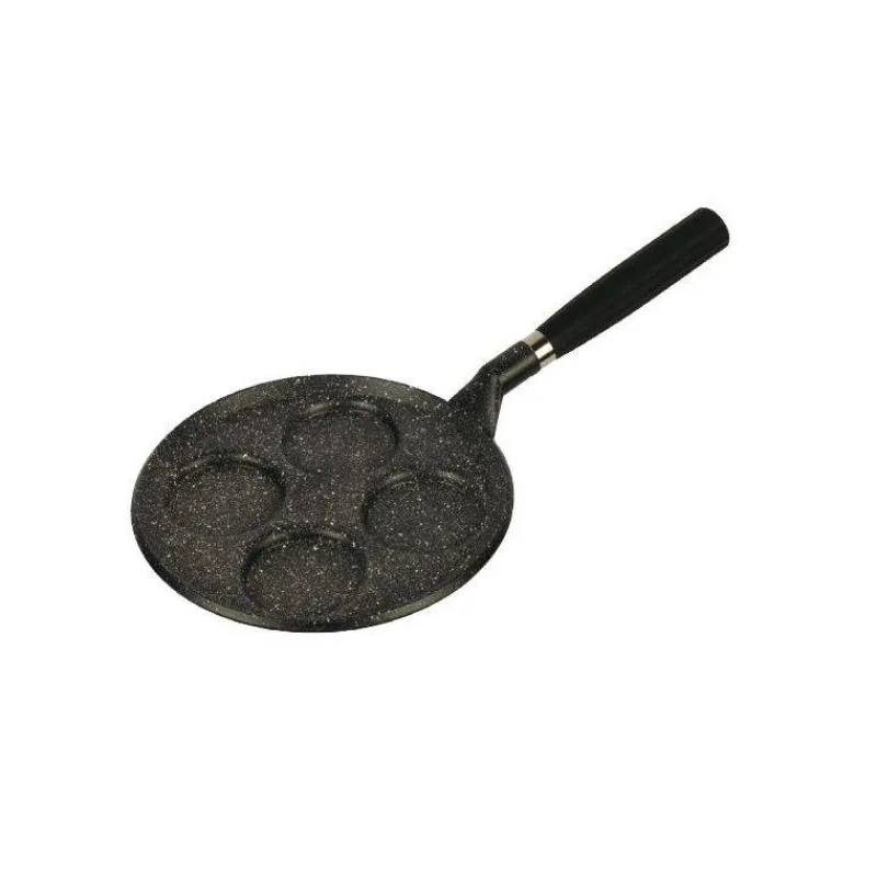 Crêpes | Poêles Avec Revêtement Anti-adhérent-PENTOLPRESS JULIENNE GRANIT Poêle à Crêpes 4 Pancakes ou Blinis Fonte Aluminium Manche amovible INDUCTION D24
