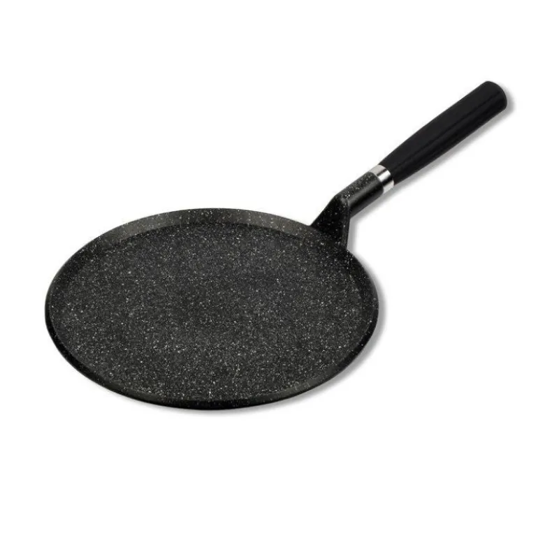 Crêpes | Poêles Avec Revêtement Anti-adhérent-PENTOLPRESS JULIENNE GRANIT Poêle à Crêpes Crêpière D30 Fonte Aluminium Manche amovible