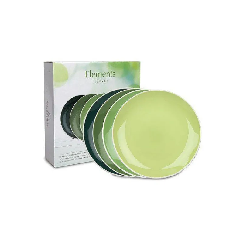 Assiettes Plates-KONITZ JUNGLE Assiette plate en porcelaine Vert - Les 4