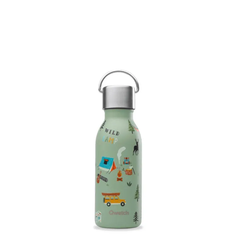 Gourdes Isothermes Et Mugs-Qwetch KIDS Bouteille isotherme double paroi en Inox enfant 350 ml Honolulu Vert Tilleul