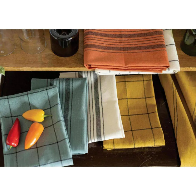 Torchons-WINKLER KILIA Torchon métis Lin et Coton Orange Brique