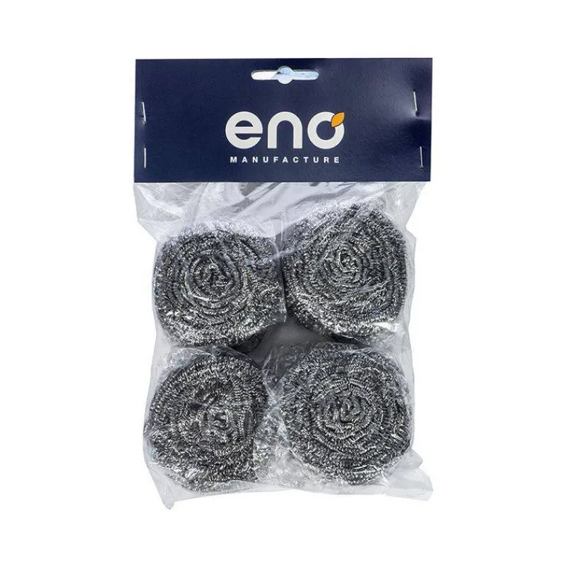 Eponges - Lavettes | Ustensiles Et Accessoires Bbq Planchas Grills-ENO Kit de 4 Boules de nettoyage inox pour plancha