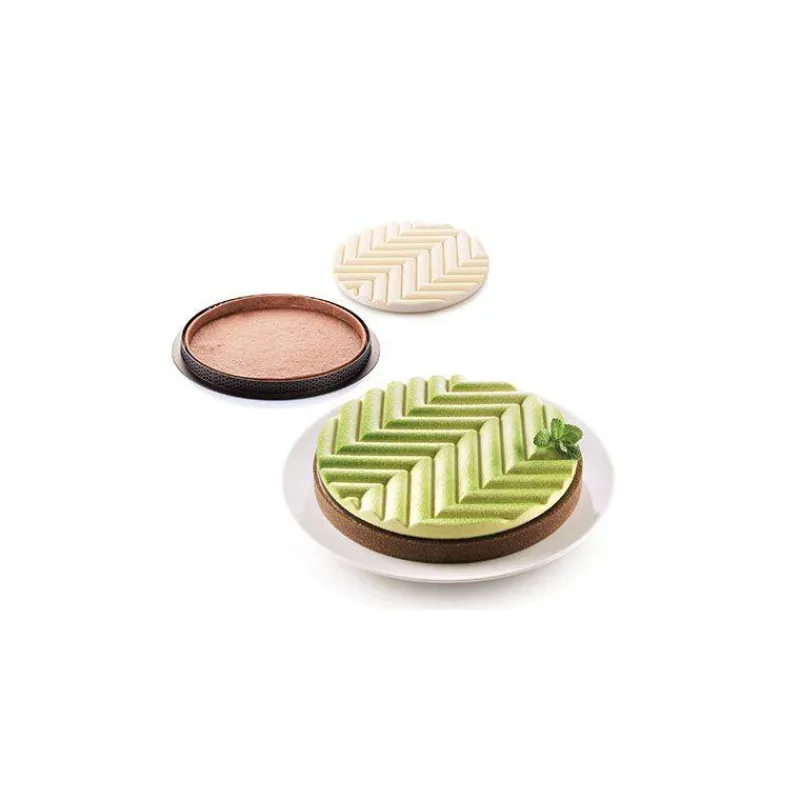 Moules À Tarte | Moules À Gâteaux-SilikoMart KIT TARTE GRAPHIQUE cercle tarte et moule en silicone 3Design