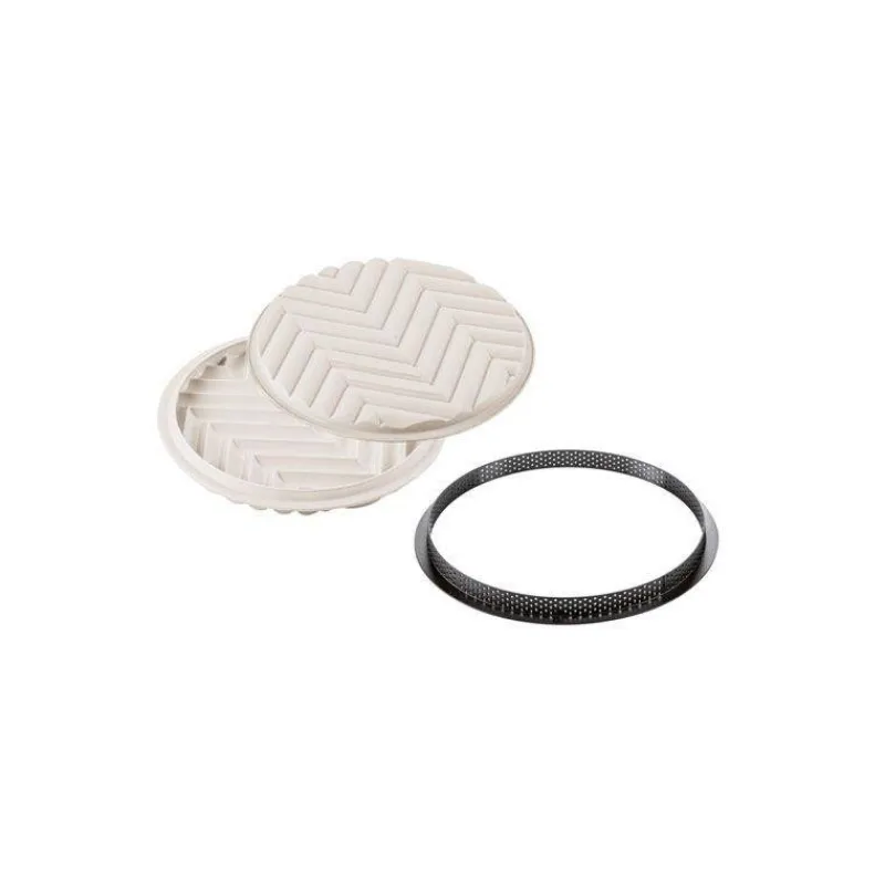 Moules À Tarte | Moules À Gâteaux-SilikoMart KIT TARTE GRAPHIQUE cercle tarte et moule en silicone 3Design
