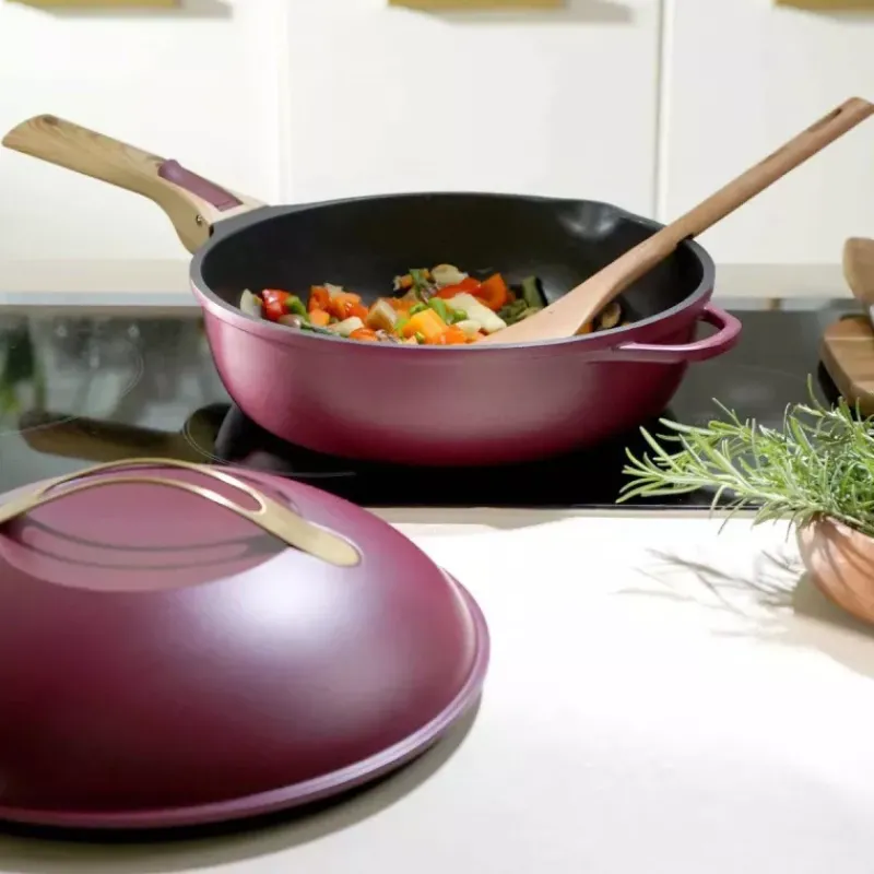 La Fabuleuse Cookut | Sauteuses Amovibles Revêtues-COOKUT La Fabuleuse Poêle Sauteuse Casserole Cocotte 28 cm - Rouge Rubis