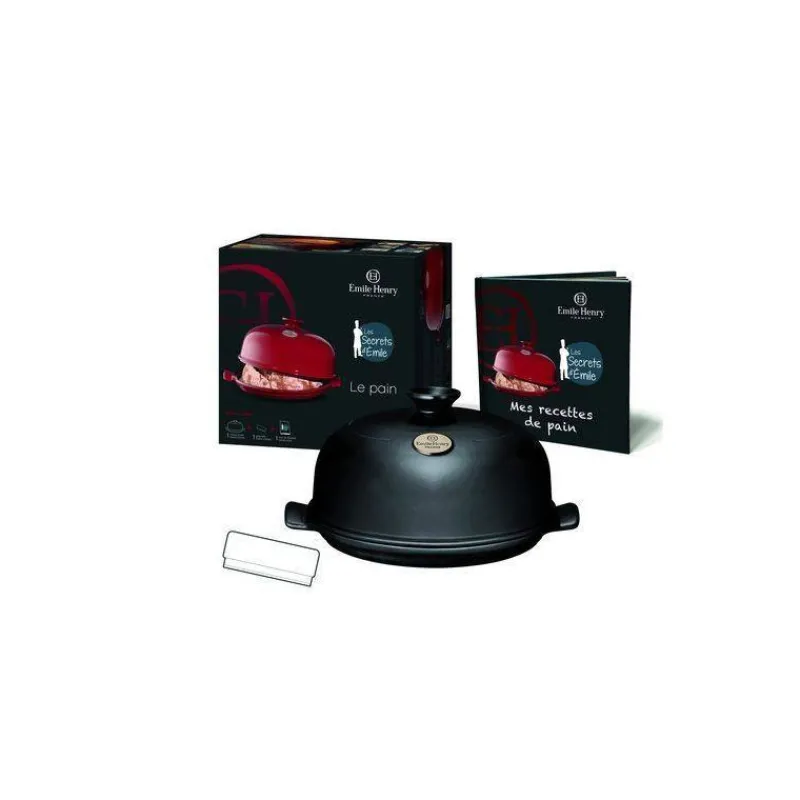 Moules À Pain | Pains-Emile HENRY LE PAIN Coffret  cloche Moule à pain Les Secrets d´ NOIR Fusain