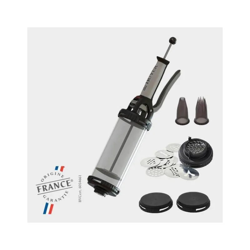 Le Tube-De Buyer LE TUBE Piston à pression presse biscuit 0.75 L avec 2 douilles et 13 disques