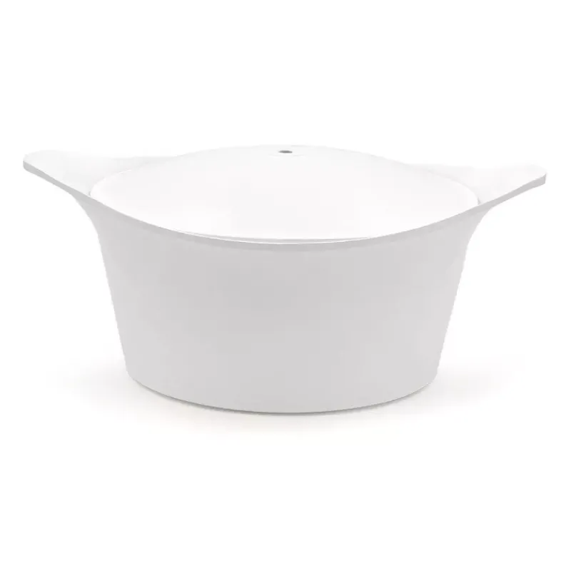 L'incroyable Cocotte Cookut | Cocottes En Fonte Aluminium-COOKUT L´incroyable Cocotte Revêtement céramique Blanc Polaire - Sans Bouton Ni Manique 24 cm